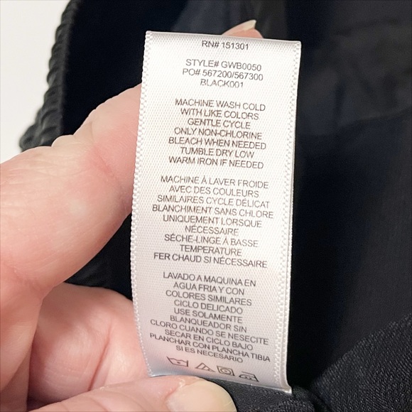 Good American Semi Sheer Trousers 4 XL black lightweight‎ pants satin pockets - Picture 9 of 14